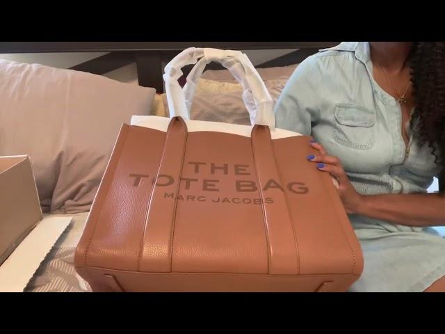 Marc Jacobs Leather tote bag Unboxing!! with Comparison to LV Neverfull