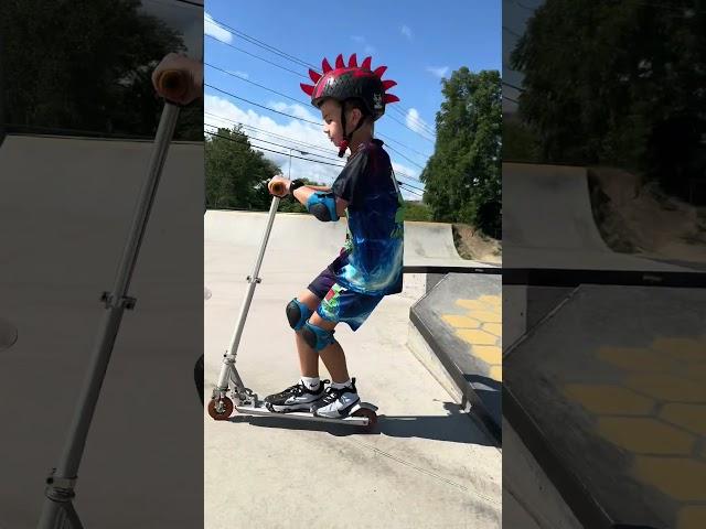 9-Year-Old NickFX Nails His First Scooter Jump at the Skatepark!  #shorts #scooter #tricks