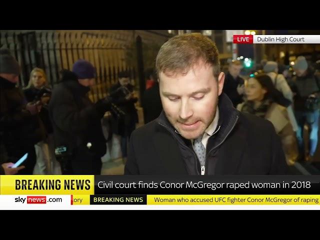 SKY NEWS REPORTER CONFRONTS CONOR MCGREGOR & ASKS IF HE WILL APOLOGISE TO NIKITA HAND DUBLIN IRELAND