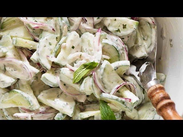 Creamy Cucumber Salad with Lemon Yogurt Dressing