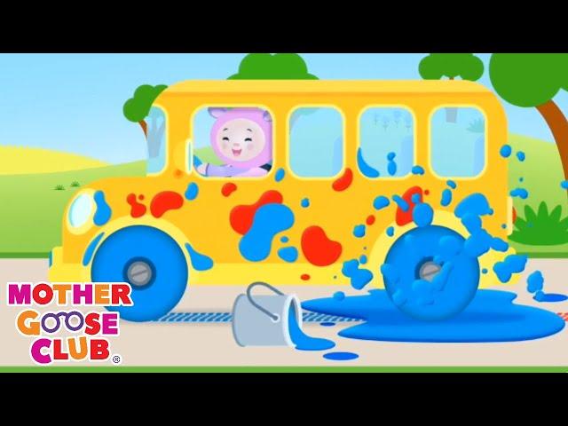 Wheels on the Bus Color Song + More | Mother Goose Club Nursery Rhymes