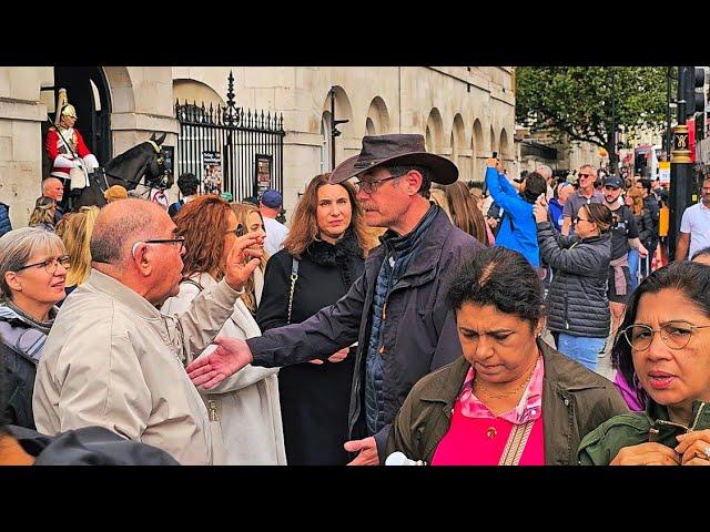 FIGHT CLUB AS AUSSIE AND SWEDISH TOURISTS LOSE THEIR COOL BEFORE I STEP IN at Horse Guards!