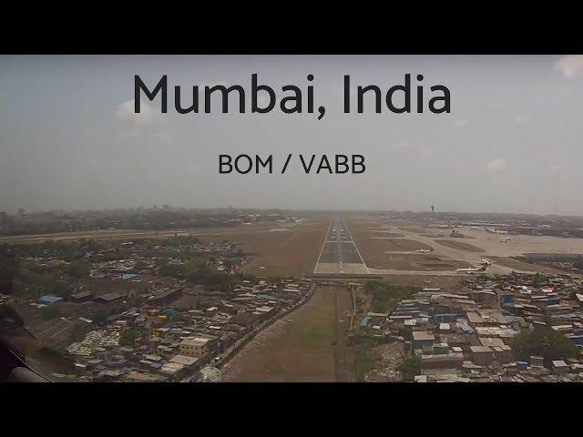 Cockpit view Boeing 757 landing Mumbai, India (BOM/VABB)