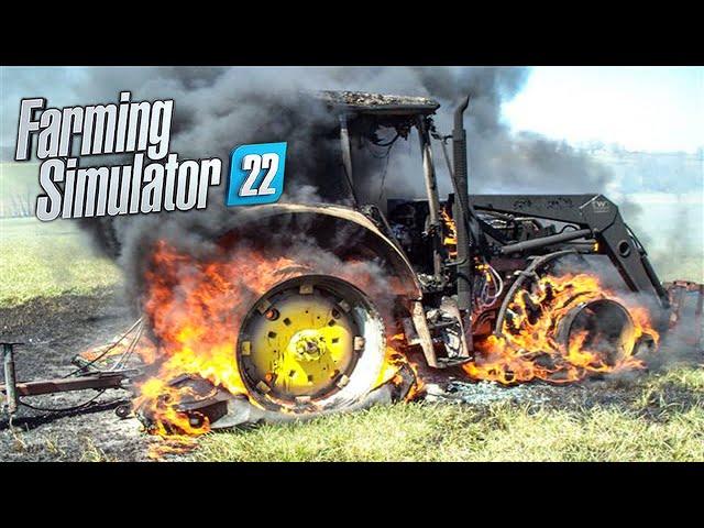 Tractor caught fire while working due to fuel leak | Farming Simulator 22