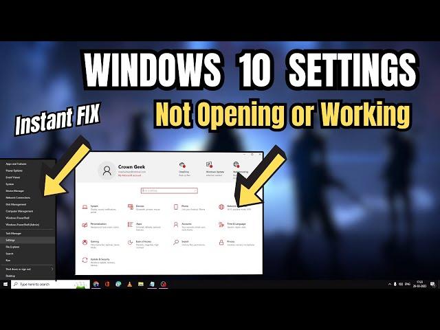 (NEW FIX) - Windows Settings Not Opening or Working on Windows 10