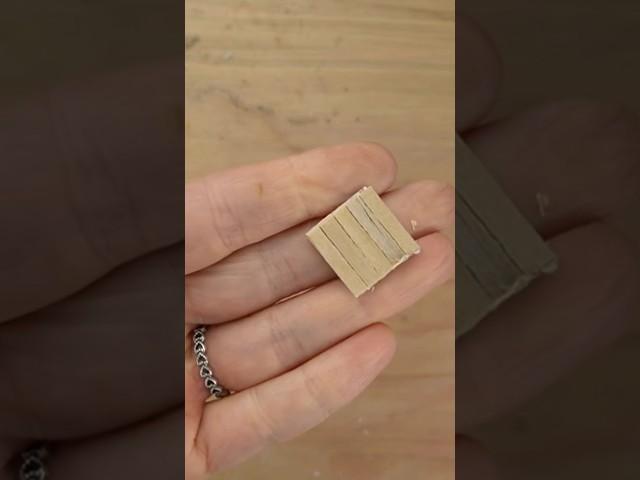 DIY Miniature Parquet floor tiles for dollhouse #hack #timesavingtips #coffeestirsticks #tutorial