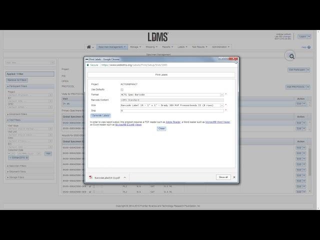 LDMS (web): Generating labels in the LDMS