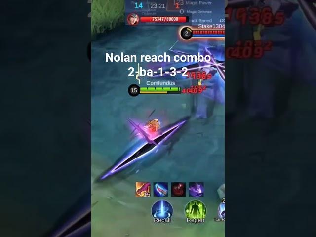 Nolan reach combo #mlbb #mobilelegend #nolanmlbb #nolan #newhero #combo