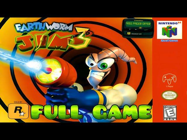 Earthworm Jim 3D [N64] 100% Gameplay Walkthrough FULL GAME [4K60ᶠᵖˢ]