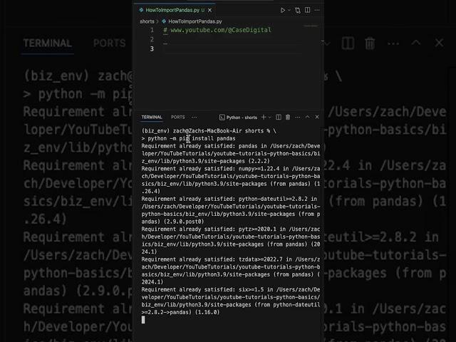 How To Install Pandas In Python #python #code #programming
