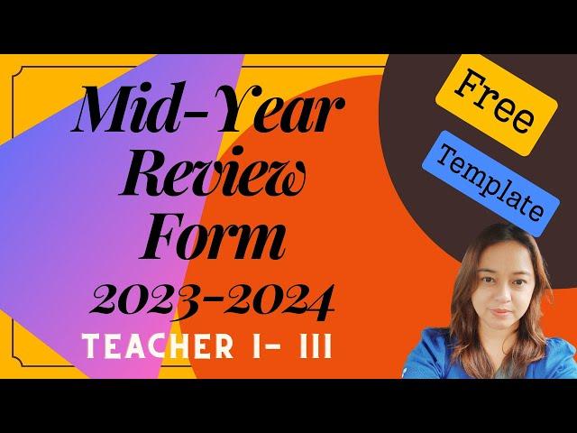 Mid-Year Review Form SY 2023-2024 for Teacher I-III