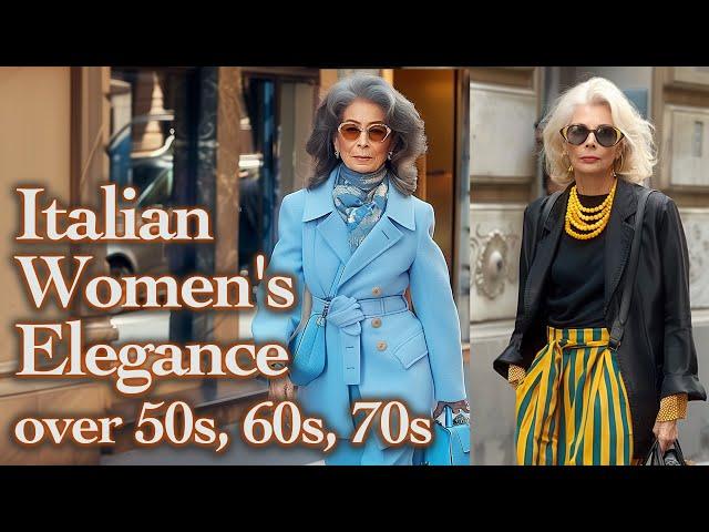 How to look Elegant over 50, 60, 70. Beauty and Style of Italian Mature Women. Milan Street Style