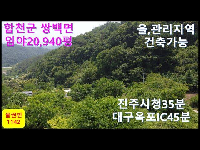 물권번1142.합천임야.면적69,223㎡(20,940평)합천올 관리지역 임야 전기연접 하고 건축가능한 임야 문중임야라 가격저렴하게 매도합니다.