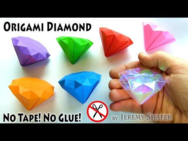 How to Make the CHAOS EMERALDS - Origami Diamond - No Tape! No Glue! No Scissors!