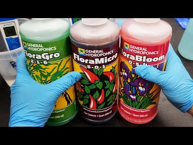 How to Use General Hydroponics Flora Series Tri Part Trio Feed Schedule - Micro, Gro, Bloom Best Mix