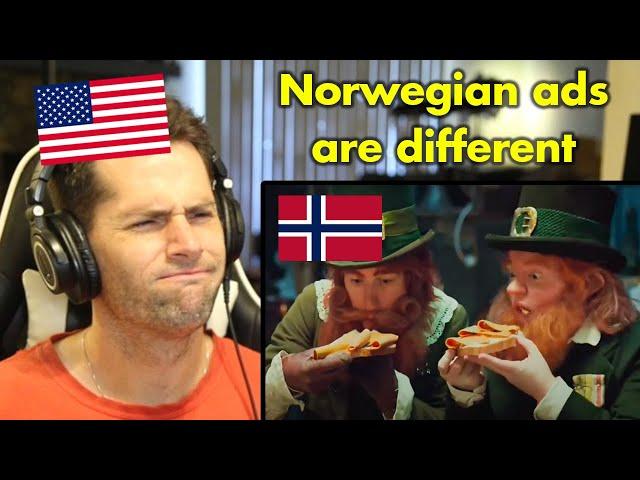 American Reacts to Norwegian Cheese Commercials