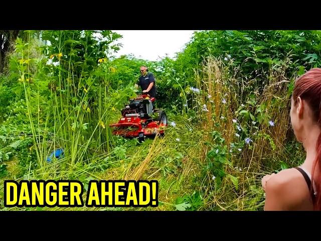 20FT Overgrown Yard! NOBODY Would Mow for Single Mom, NOW I KNOW WHY!