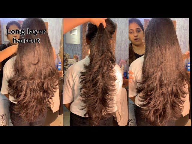 Long layer haircut tutorial | how to maintain length in long hair | layers haircut