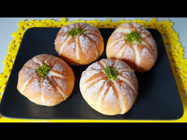 طرز تهیه پیراشکی کرم دار بسیار خوشمزه | HOW TO MAKE THE BEST CREAM DOUGHNUTS| Puddingcreme-Donuts