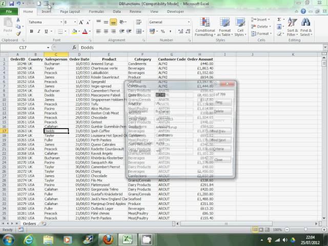 Excel 2010 Data Entry Form