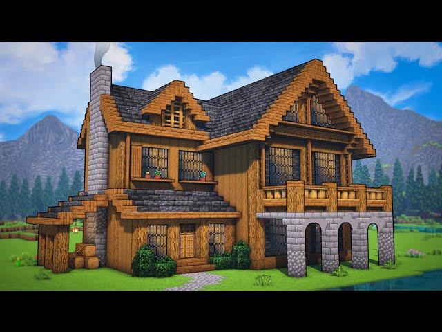 Minecraft: Large Wooden Cabin Tutorial