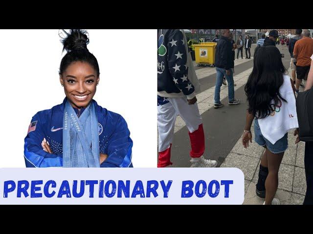 Simone Biles Sports Boot in Paris After 'Minor' Calf Injury During the Olympics