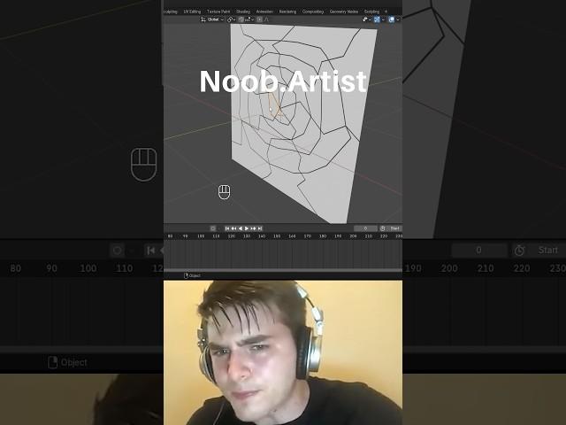 Noob vs Pro artist: animating glass shatter #blendertutorial #blender #blendercommunity #blender3d