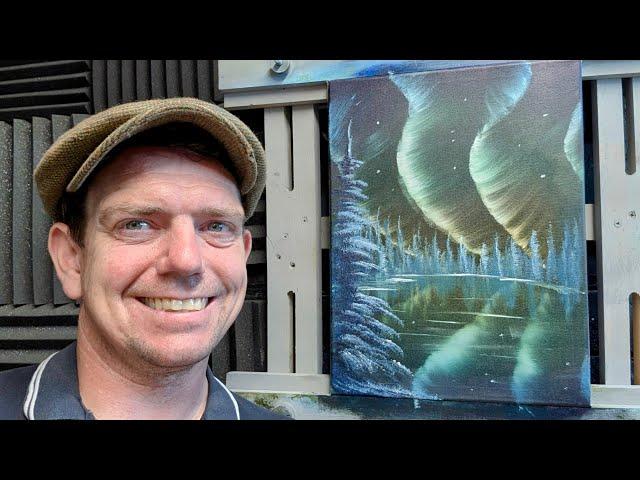 How to paint a simple painting - Northern Lights in 14mins