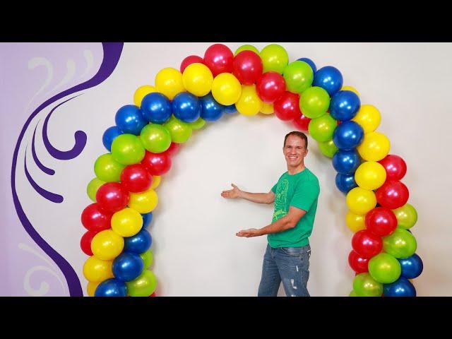 how to make BALLOON ARCH WITHOUT STAND - balloon arch - birthday decoration ideas at home Gustavo gg