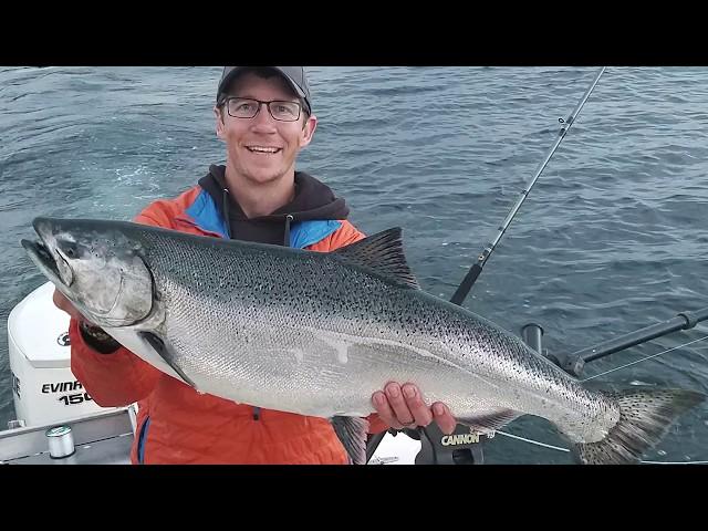 Catching HUGE King Salmon on Lake Michigan