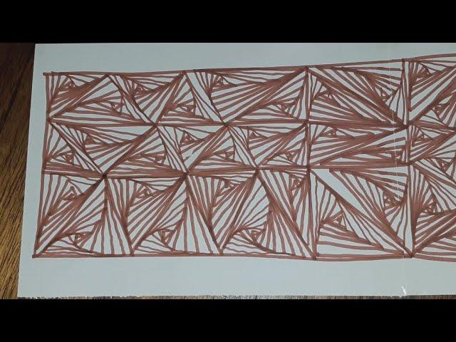 6,95 Meters of Triangle patterns #easydrawing