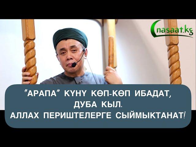 Арапа күнү ибадат, дубаны көп кылгыла.  Аллах, Периштелерге сыймыктанат силер менен. Устаз Абдишүкүр