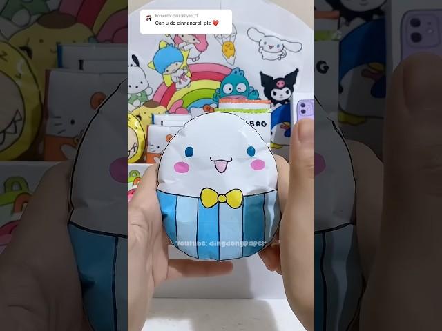 Packing sanrio squishy order (fake)  comment your name  #shorts #papercraft #sanrio