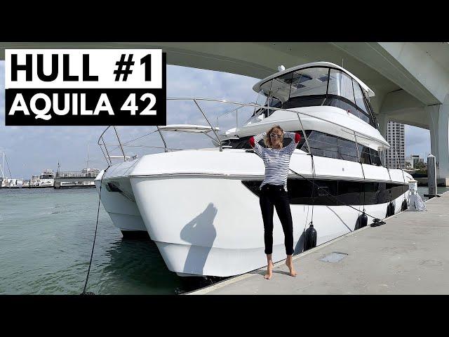 AQUILA 42 YACHT Foiling Option Luxury Liveaboard Power Catamaran Yacht Tour