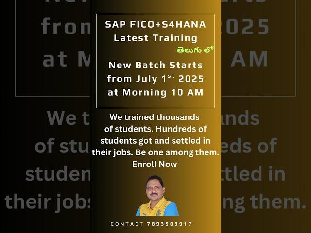 SAP S4 HANA FICO Tutorial | New Batch | SAP FICO in Telugu | SAP FICO S4 HANA Training  #saps4hana