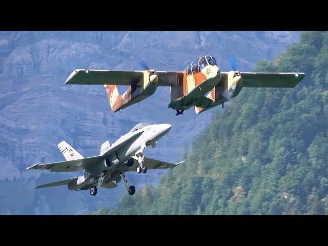 OV-10 BRONCO Takes Flight, Accompanied by F/A-18 FIGHTER Jet.