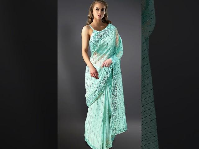 Sparkle in Style: Rocking the Blue Sequin Saree #sttylme #FashionGoals