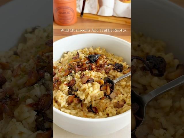 Wild Mushrooms And Truffle Risotto#plantbased #vegan #asmr #shorts #risotto #mushroom #truffle #food