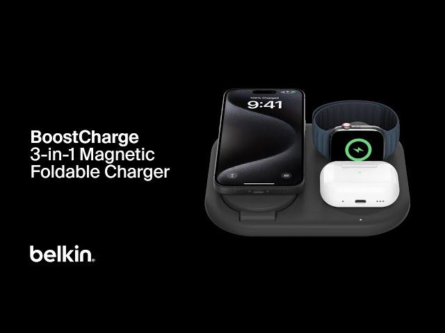 Belkin 3-in-1 Magnetic Foldable Wireless Charger with Qi2