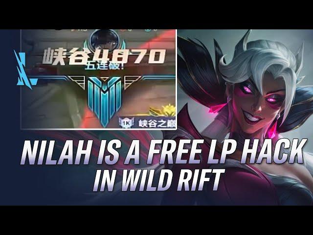 NILAH IS A FREE LP HACK IN WILD RIFT! RANK 1 SOVEREIGN NILAH JUNGLE GUIDE | RiftGuides | WildRift