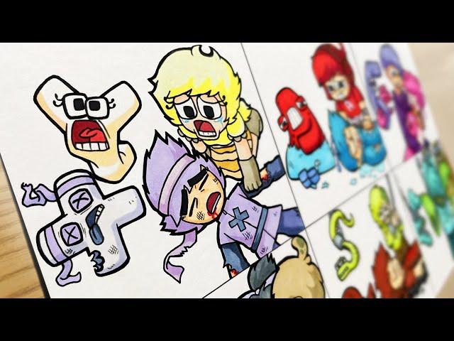 Drawing Alphabet Lore-Friend Dies [Real Life] Sad Story/Humanized Alphabet Lore