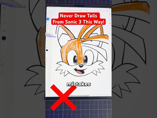 Never Draw Tails This Way!  Sonic The Hedgehog #art #shorts #sonic