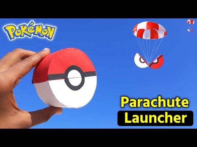 How to make pokemon parachute launcher | Diy Throw parachute , how to make parachute launcher