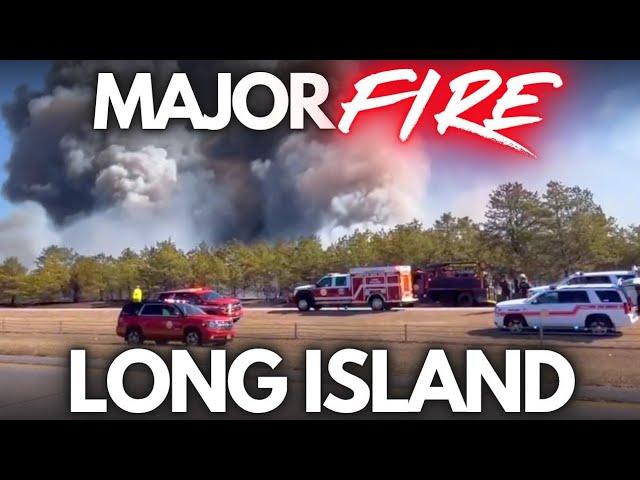 MAJOR FIRE!! Long Island. EVACUATIONS!! Hamptons. New York. LIVE.