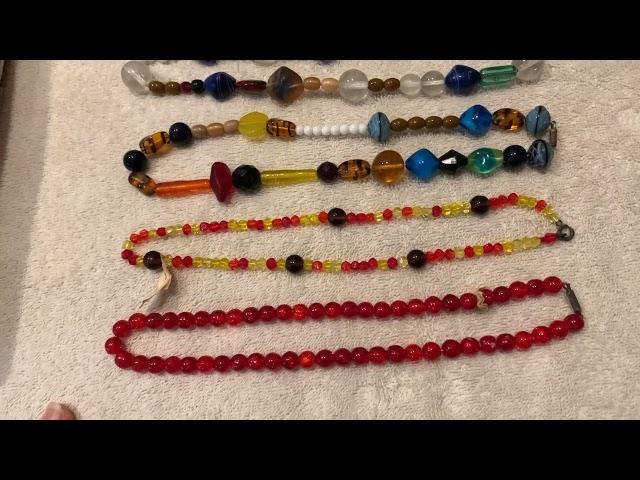 Real vintage glass Czechoslovakia beads or restrung from the 1960’s how to tell Mardi Gras NOLA