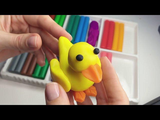 Утенок из пластилина. Уроки лепки для детей. Making duck with Clay/play doh.