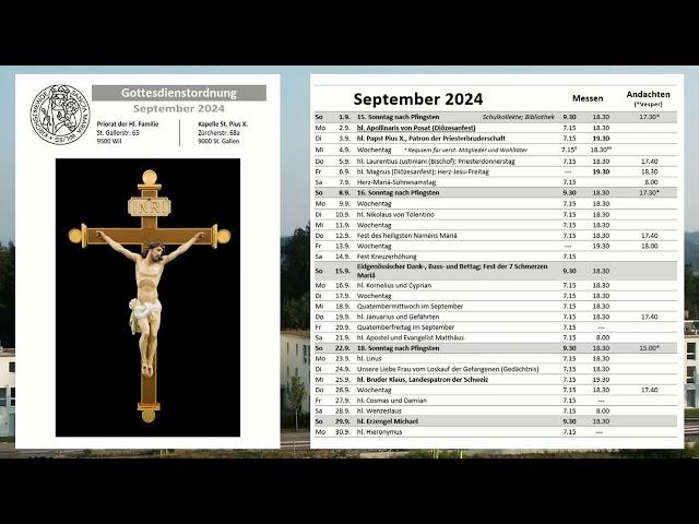 Hl. Messen & Andachten live im überlieferten tridentinischen Ritus