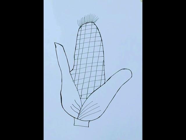 Drawing Corn Easy || CornDiagram || #drawing #art #creativeart #satisfying #shorts