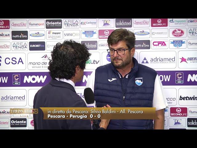 Pescara - Perugia 0-0 Baldini: "Non abbiamo palleggiato bene, mi tengo il punto"