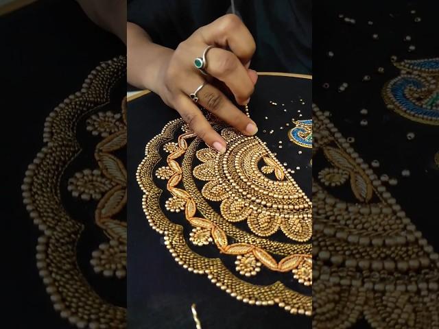 Ultimate Gold bead aari work #aariwork #aariembroidery #embroidery #onlineclass #beads #beadwork